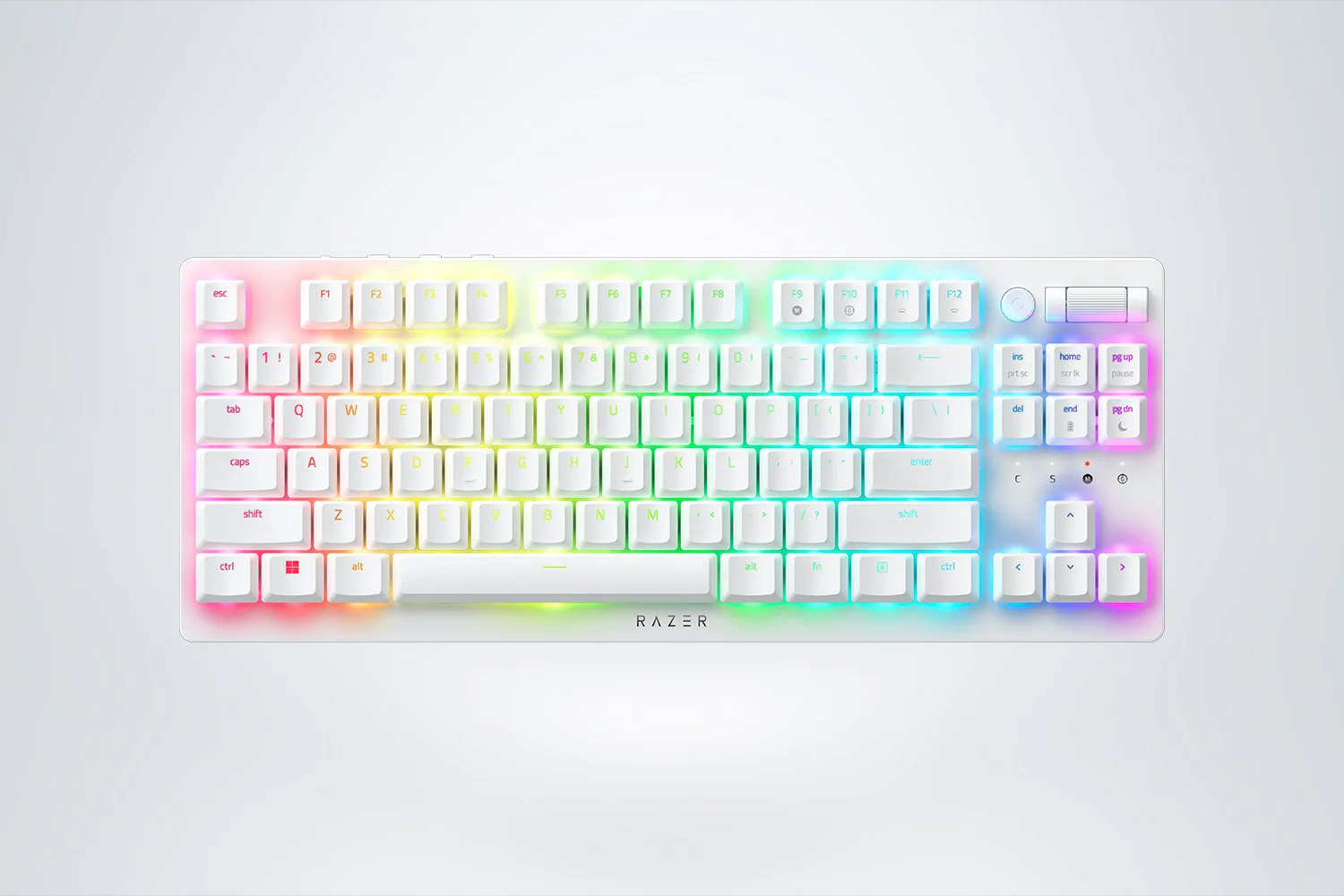 Keyboard Razer DeathStalker V2 PRO TKL , Wireless/Bluetooth , Low Profile , Linear Red optical switches , RGB , White , RZ03-04373500-R3M1 - Image 2