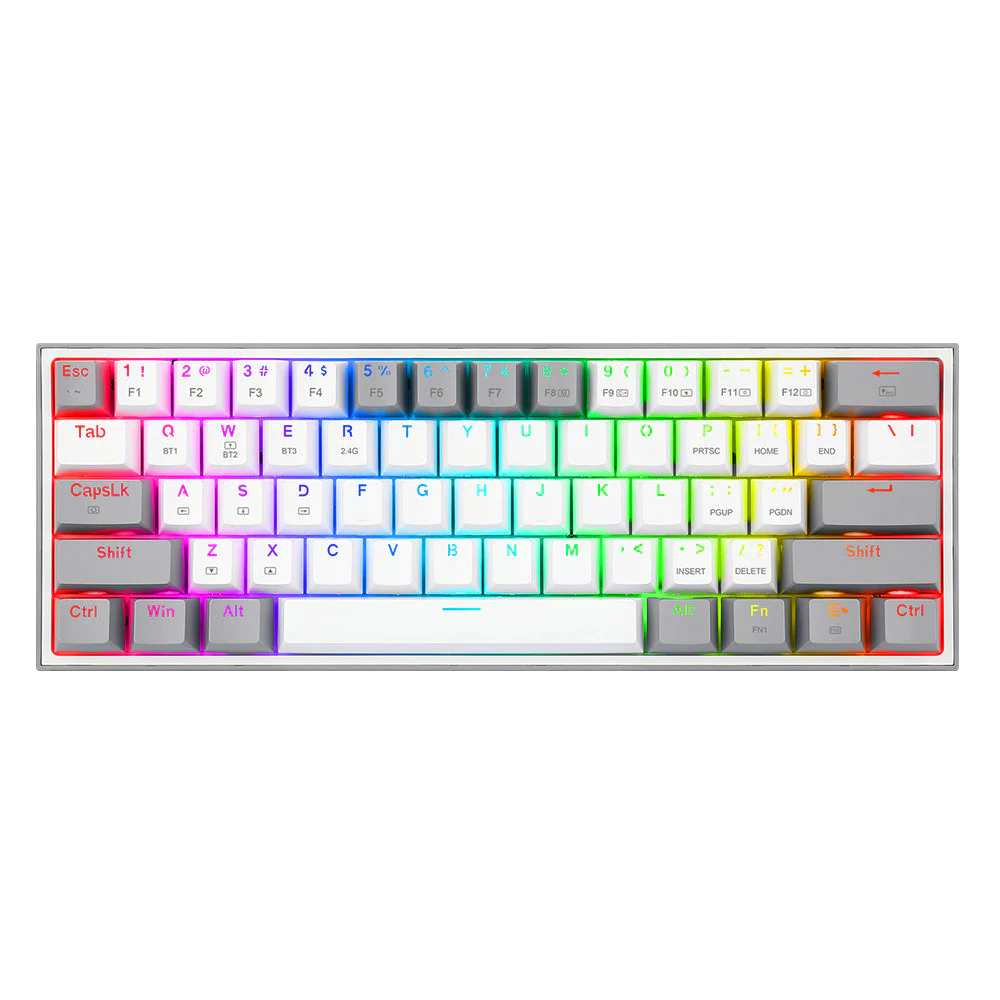 Keyboard Redragon Fizz Pro Mechanical , Wireless/Wired , White/Grey , K616-RGB-WG