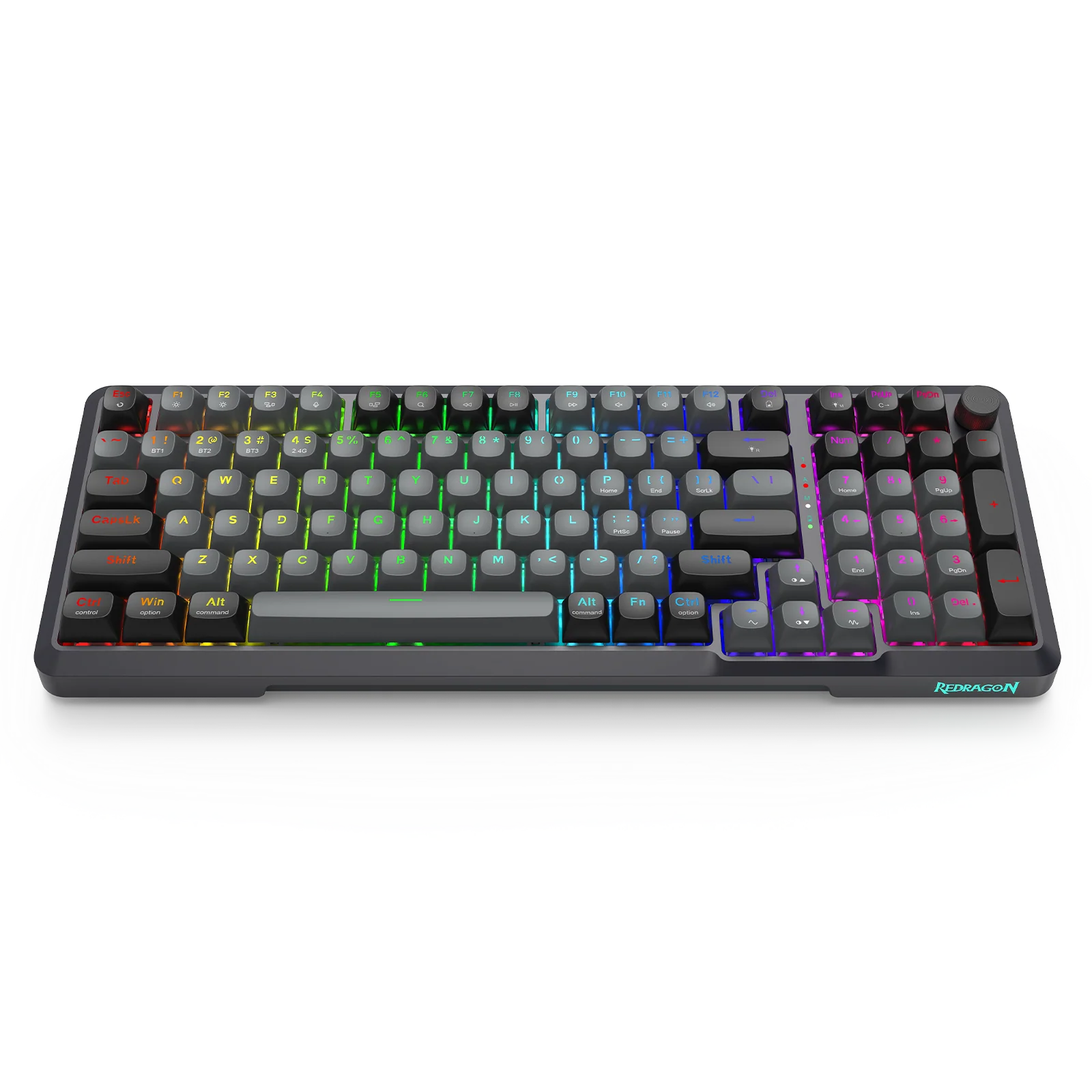 Keyboard Redragon K688 Bragi Pro , Three-Way connectivity Bluetooth WiFi Wireless and Wired USB-A , Black , K688GB-RGB-PRO - Image 2