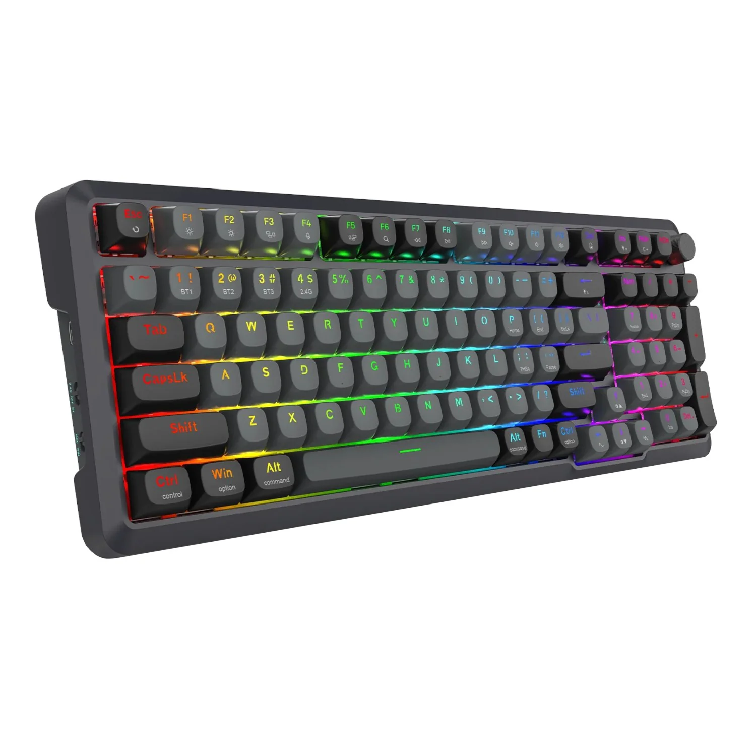Keyboard Redragon K688 Bragi Pro , Three-Way connectivity Bluetooth WiFi Wireless and Wired USB-A , Black , K688GB-RGB-PRO - Image 3
