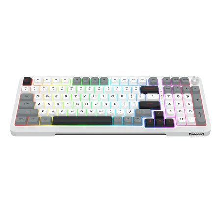 Keyboard Redragon K688 Bragi Pro White , Three-Way connectivity Bluetooth WiFi Wireless and Wired USB-A , Black , K688WGL-RGB-PRO - Image 2