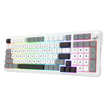 Keyboard Redragon K688 Bragi Pro White , Three-Way connectivity Bluetooth WiFi Wireless and Wired USB-A , Black , K688WGL-RGB-PRO - Image 3