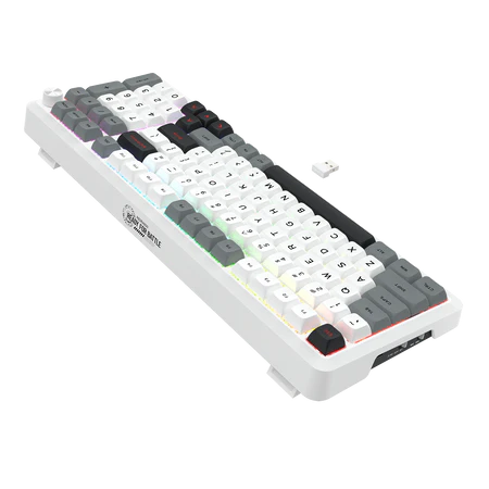Keyboard Redragon K688 Bragi Pro White , Three-Way connectivity Bluetooth WiFi Wireless and Wired USB-A , Black , K688WGL-RGB-PRO - Image 4