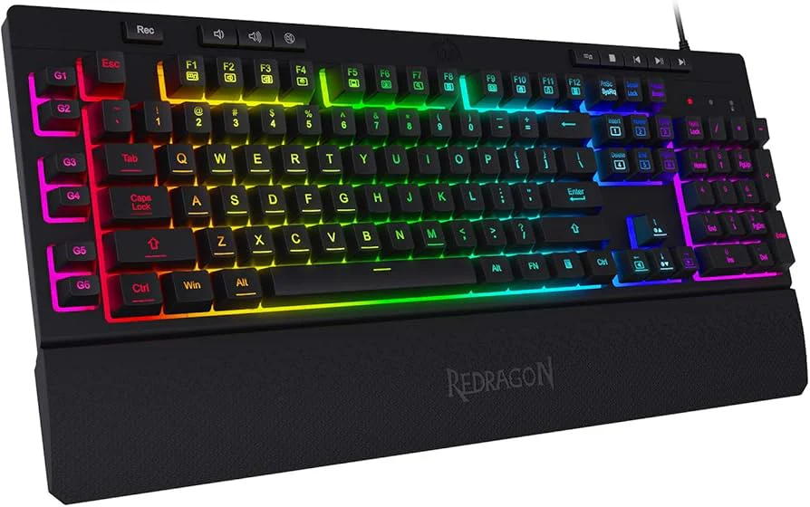 Keyboard Redragon Shiva K512 RGB Membrane , with Multimedia Keys , Dedicated Media Control , Detachable Wrist Rest , K512RGB-1 - Image 2