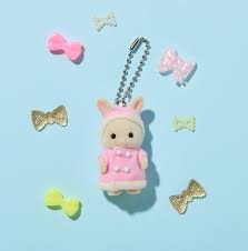 Keychain Sylvanian Families Fluffy Parka Milk Rabbit Baby - Image 2