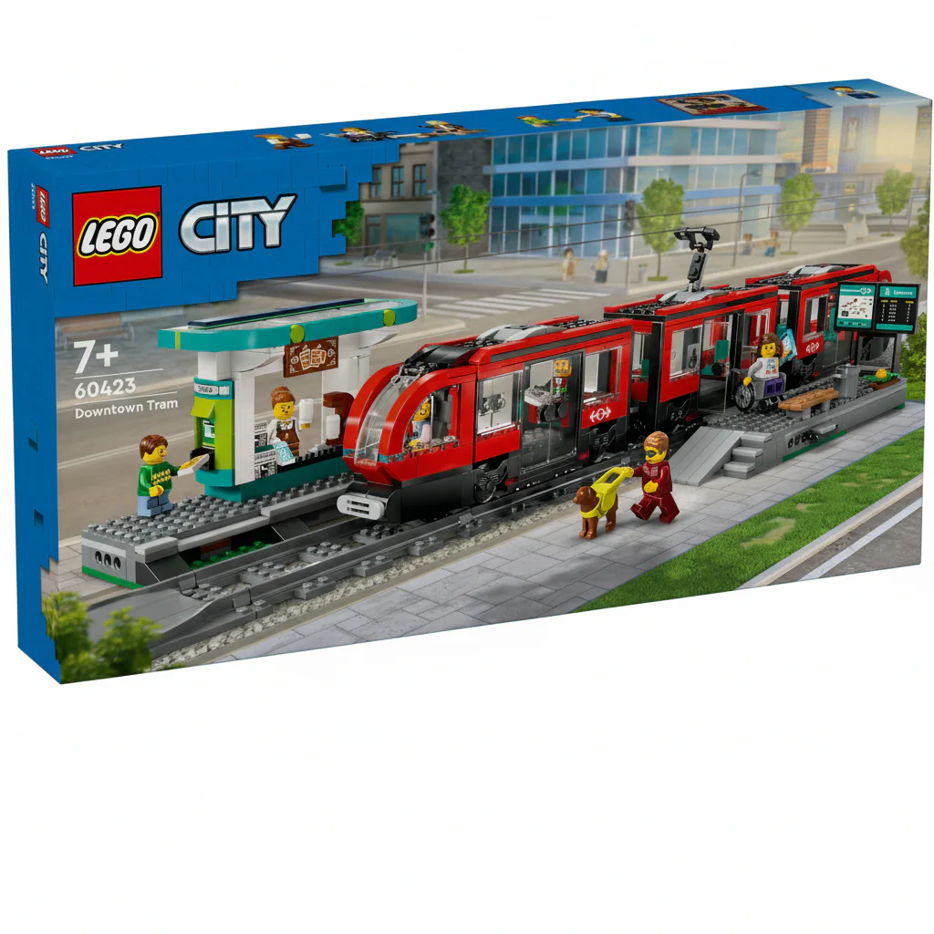 Lego City Downtown Streetcar and Station 60423