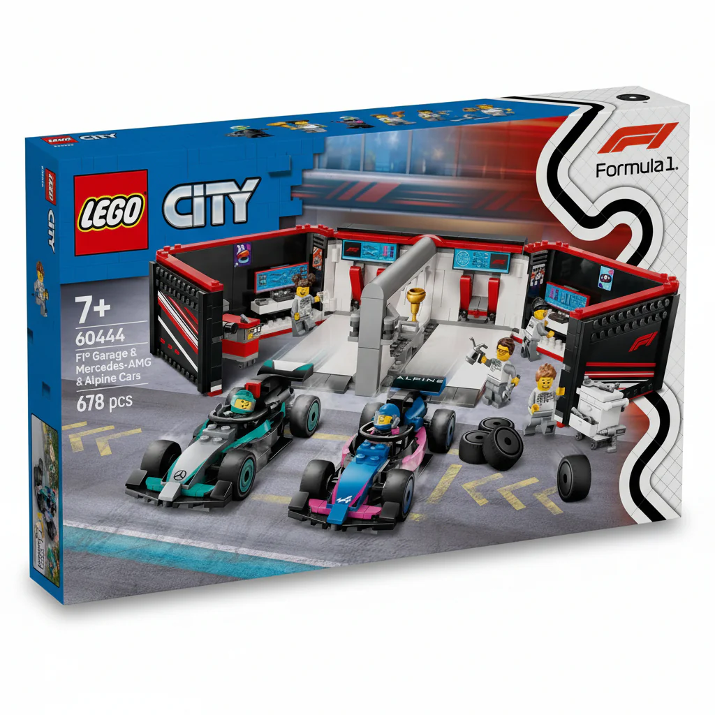 Lego City Formula 1 Garage & Mercedes-AMG and Alpine Race Cars 60444