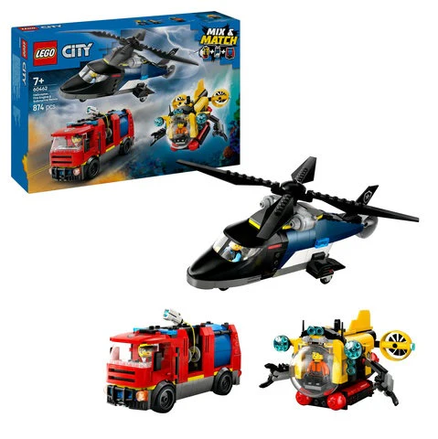Lego City Helicopter, Fire Truck and Submarine 60462 - Image 2