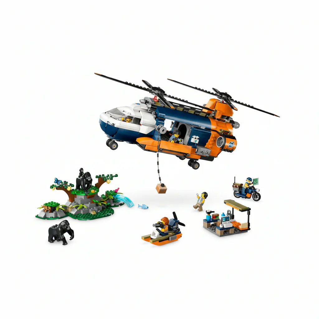 Lego City Jungle Explorer Helicopter at Base Camp 60437