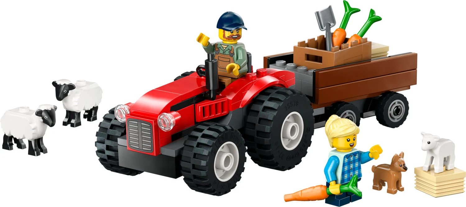 Lego City Red Farm Tractor with Trailer & Sheep 60461 - Image 3