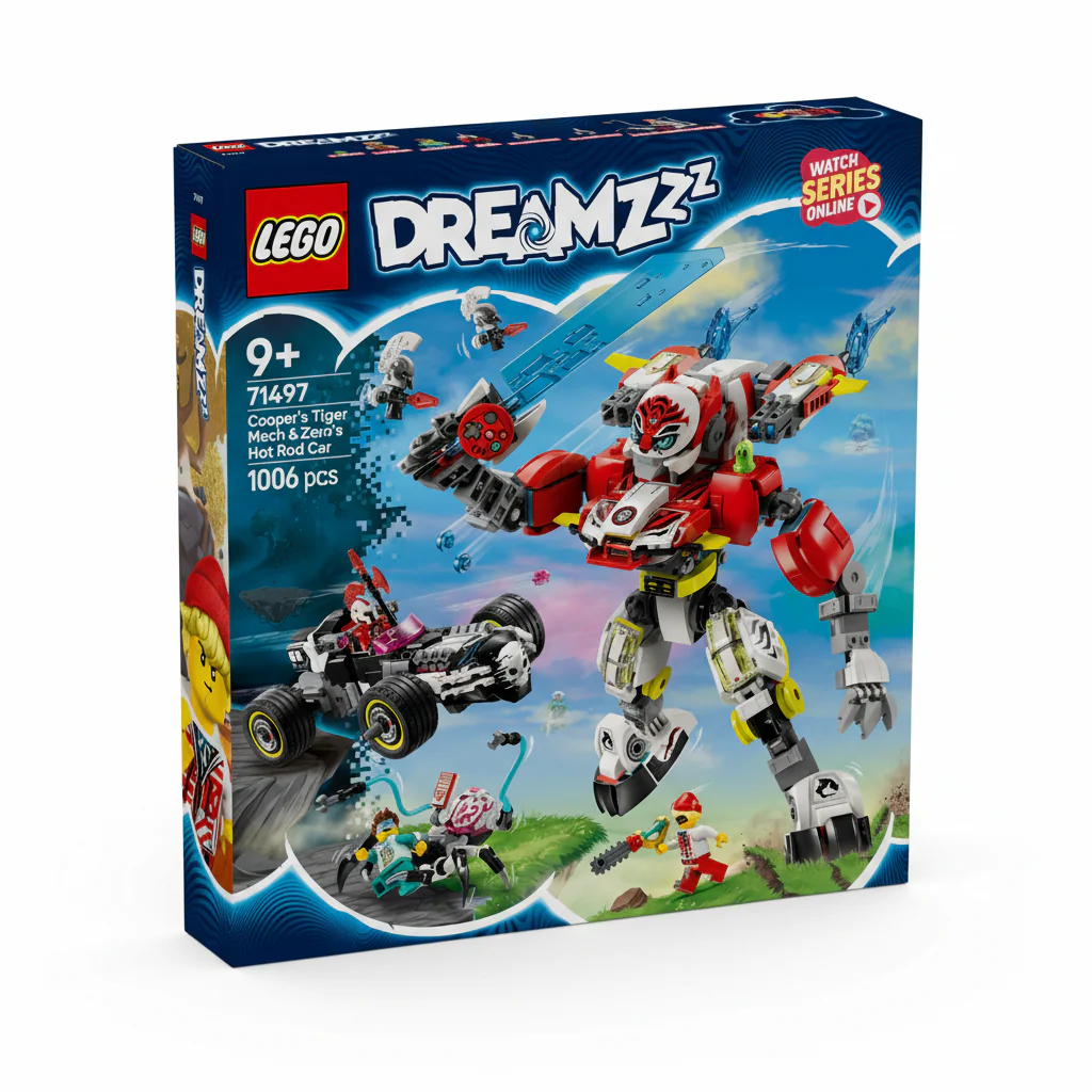 Lego Dreamzzz Cooper's Tiger Mech & Zero's Hot Rod Car 71497