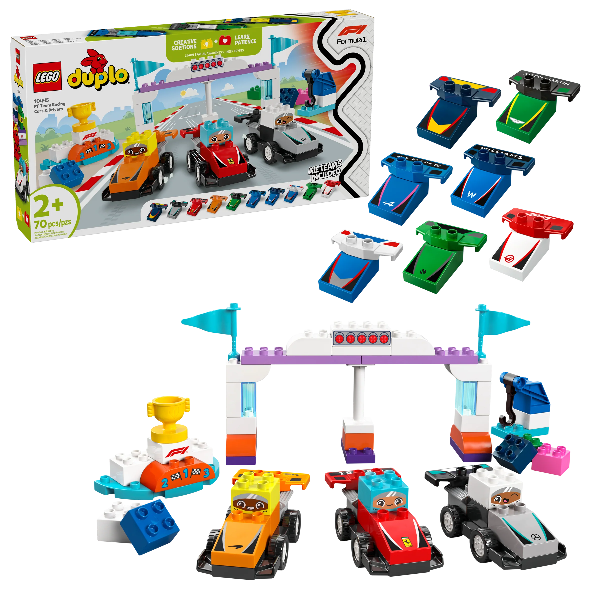 Lego Duplo F1 Team Race Cars & Drivers 10445 - Image 2