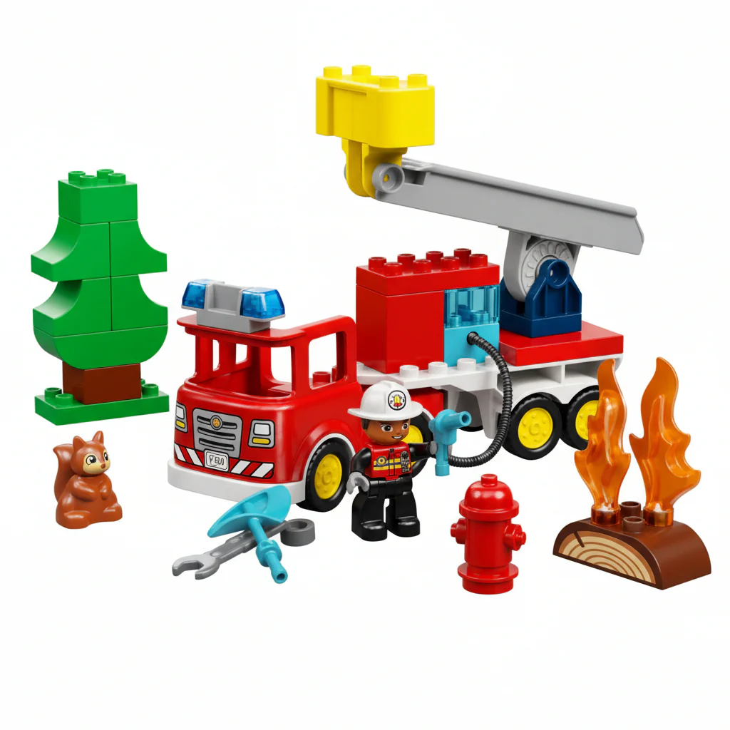 Lego Duplo Fire Truck with Hose and Firefighter 10473 - Image 2