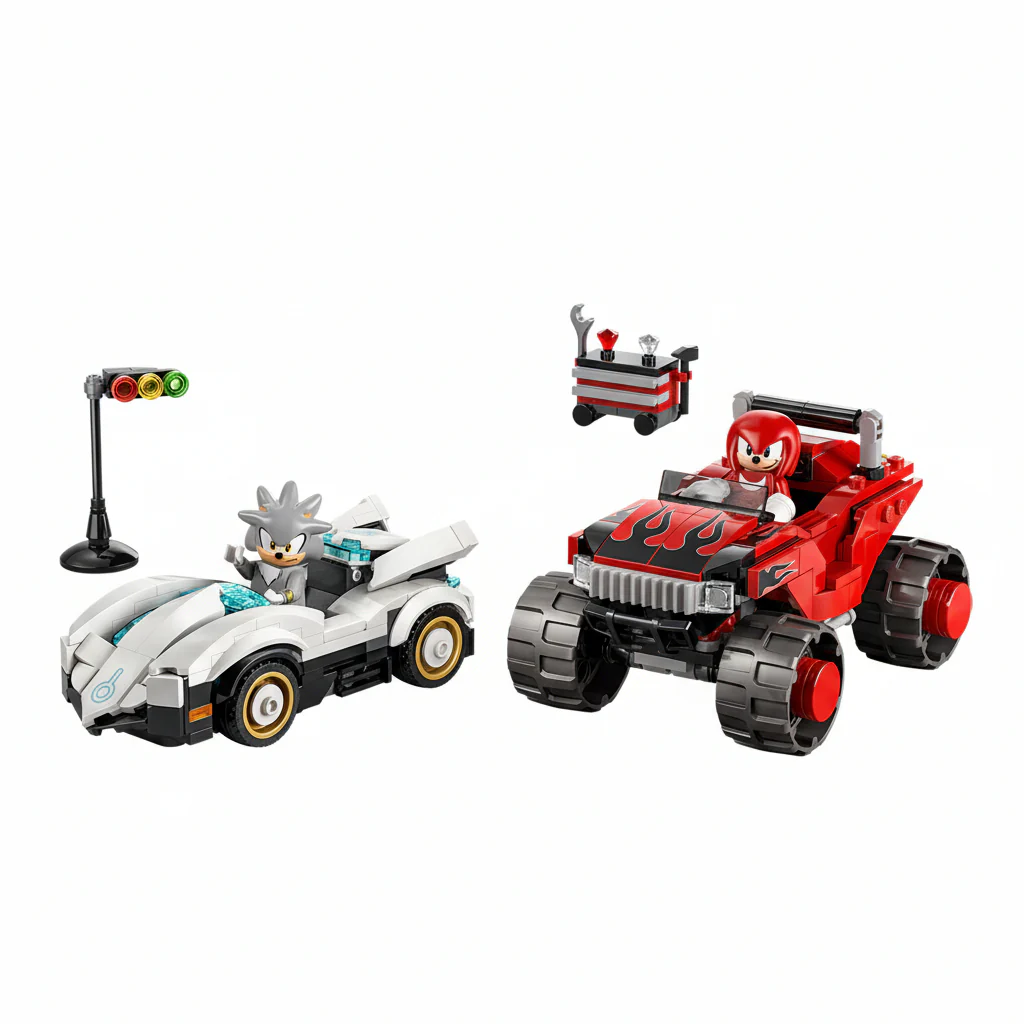 Lego Sonic The Hedgehog Silver's Car vs. Knuckles' Monster Truck 77118 - Image 2