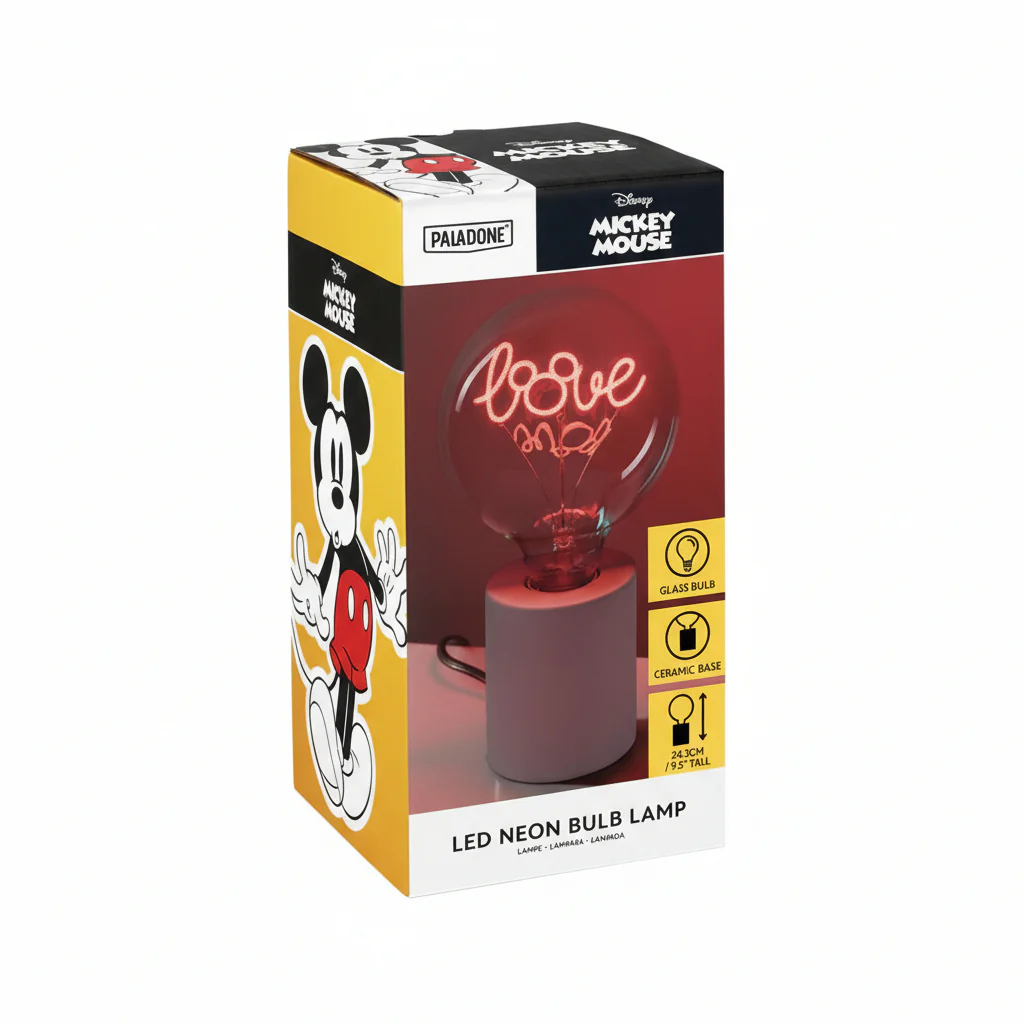 Light Neon Bulb Mickey Mouse Love