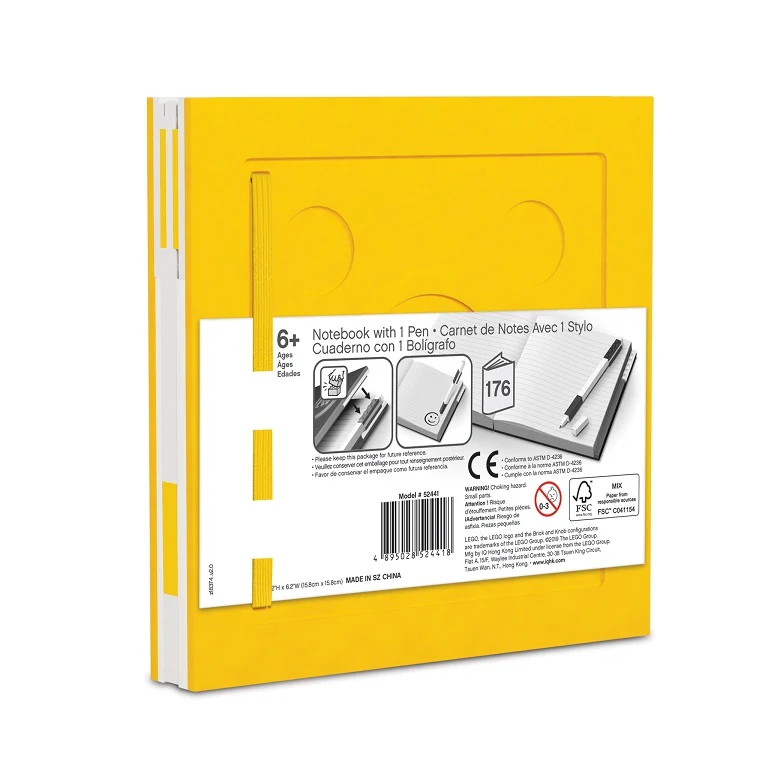 Locking Agenda Lego With Gel Pen - Yellow - Image 2