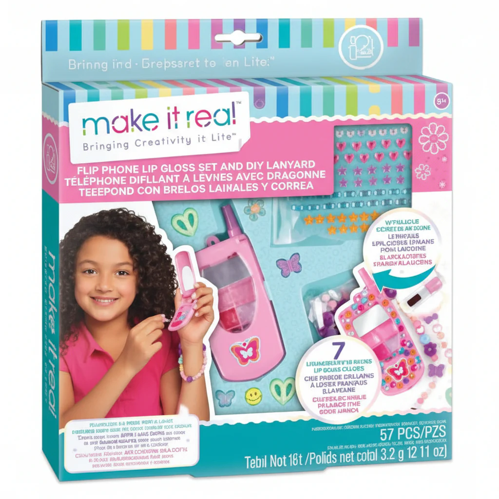 Make It Real Flip Phone & Lip Gloss Set