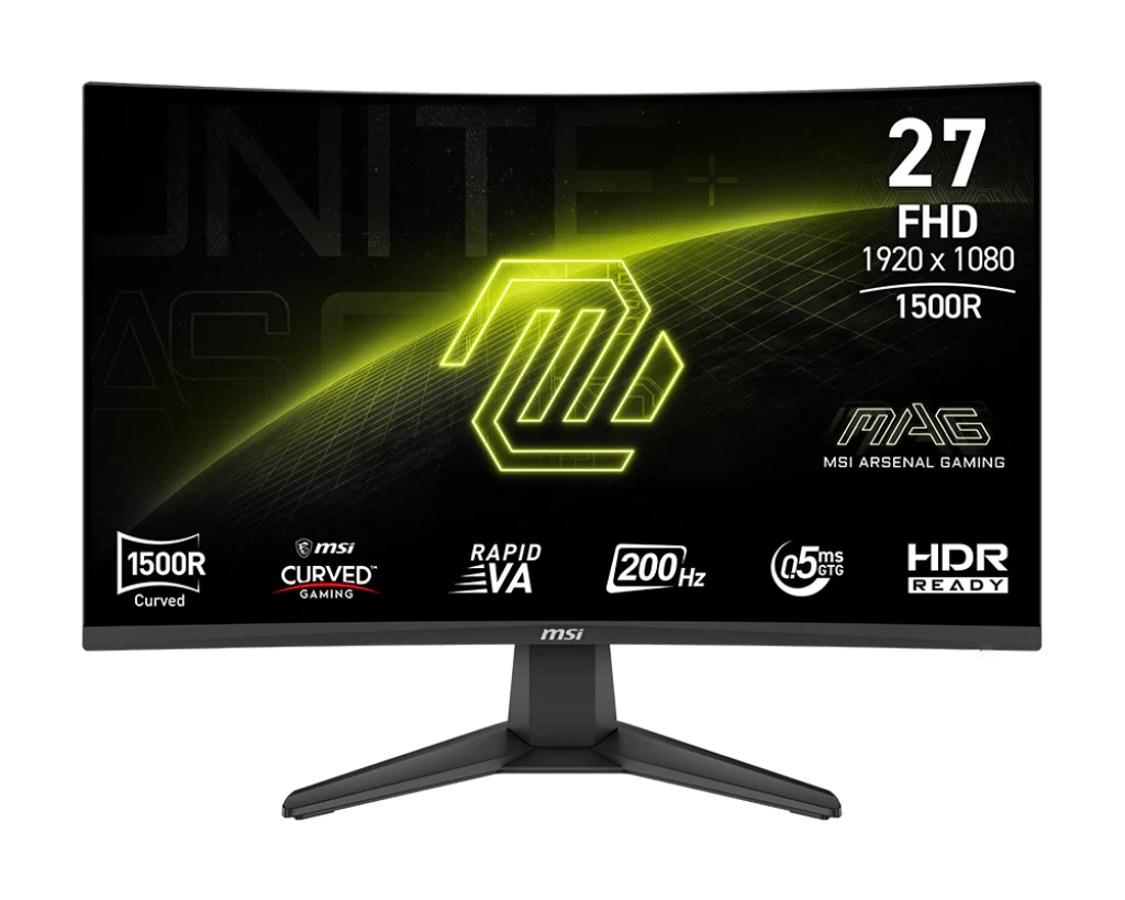 Monitor 27" MSI MAG 276CF E20 , Curved 1500R , FHD 1920x1080p Rapid VA 200Hz 1ms 115%sRGB 250nits , 2xHDMI 1xDisplayPort , VESA , Free Sync Premium , Black , 9S6-3CE11M-023 , 2Y