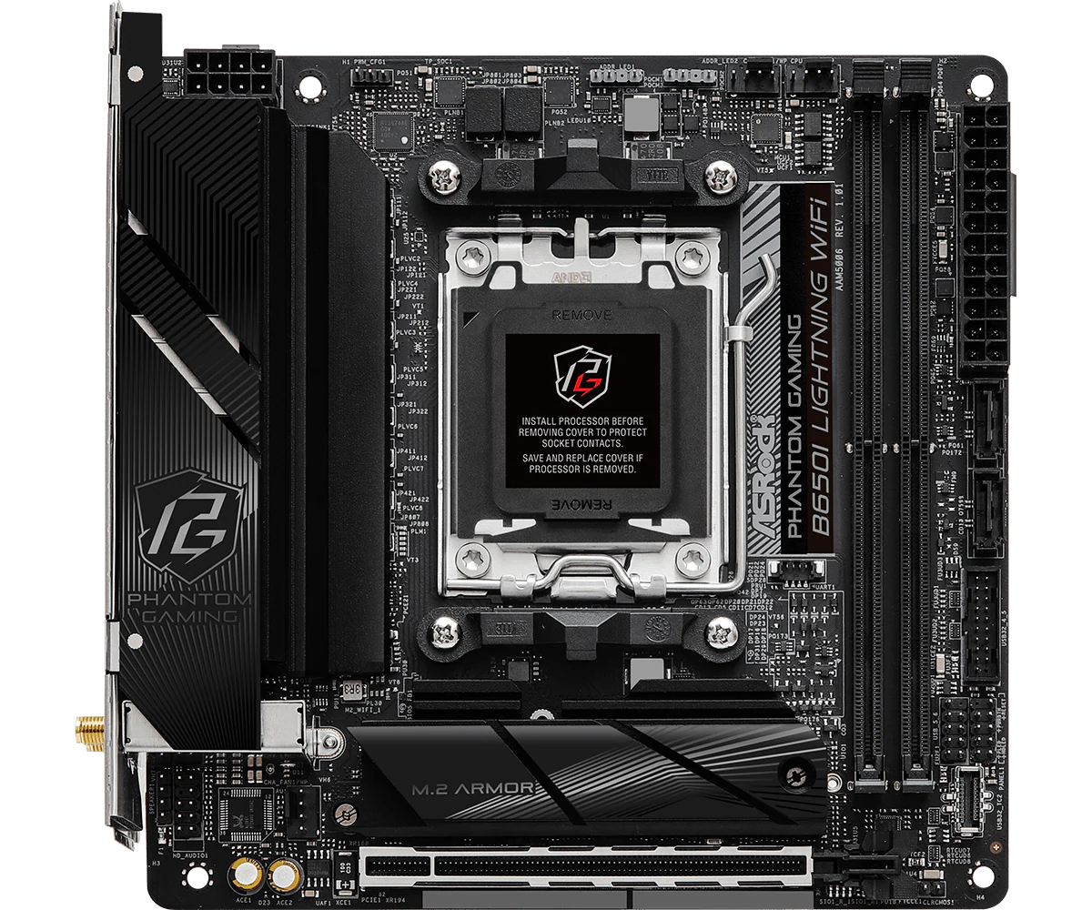 Motherboard AsRock B650I LIGHTNING WiFi6 Bt5.2 , DDR5 , Micro ATX , Socket AM5 , 8+2+1
