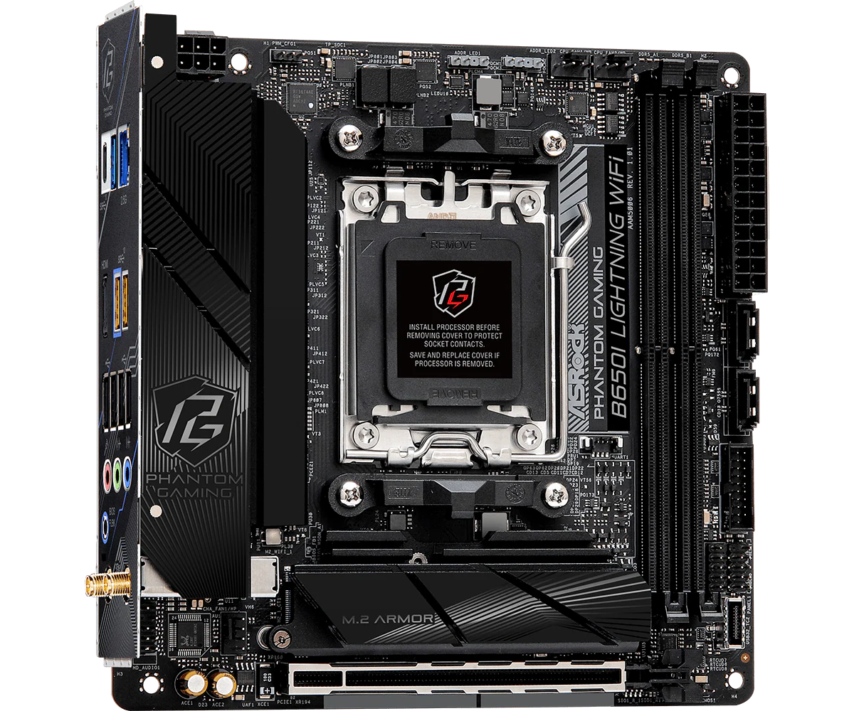 Motherboard AsRock B650I LIGHTNING WiFi6 Bt5.2 , DDR5 , Micro ATX , Socket AM5 , 8+2+1 - Image 2