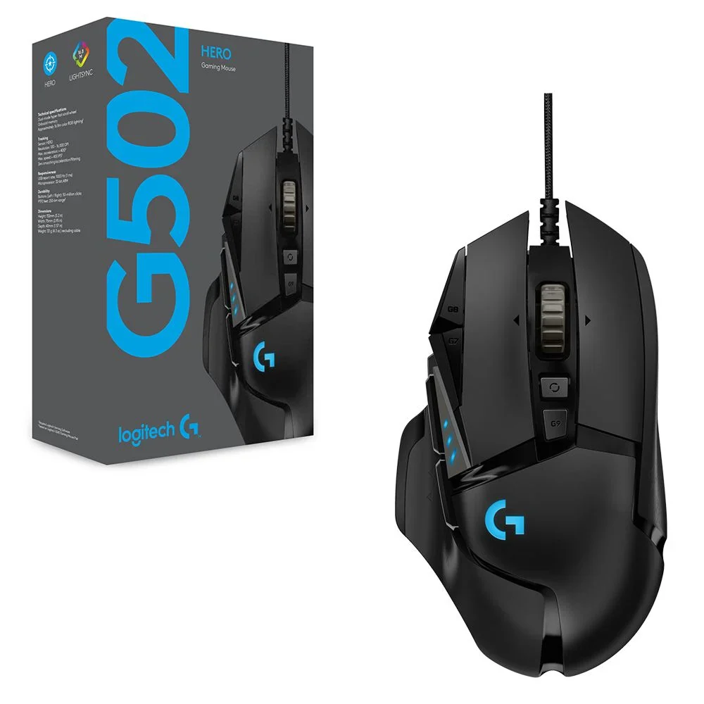 Mouse Logitech G502 HERO Wired , 25K DPI , Lightsync RGB , USB-A Cable 2.1m , Black , 910-005471 - Image 4