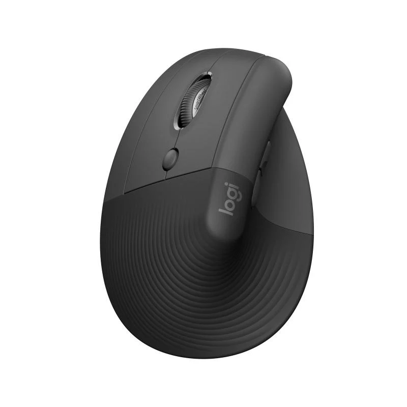 Mouse Logitech Lift Vertical Ergonomic for Business , for Left Hand , Wireless + Bluetooth , Graphite , 910-006495