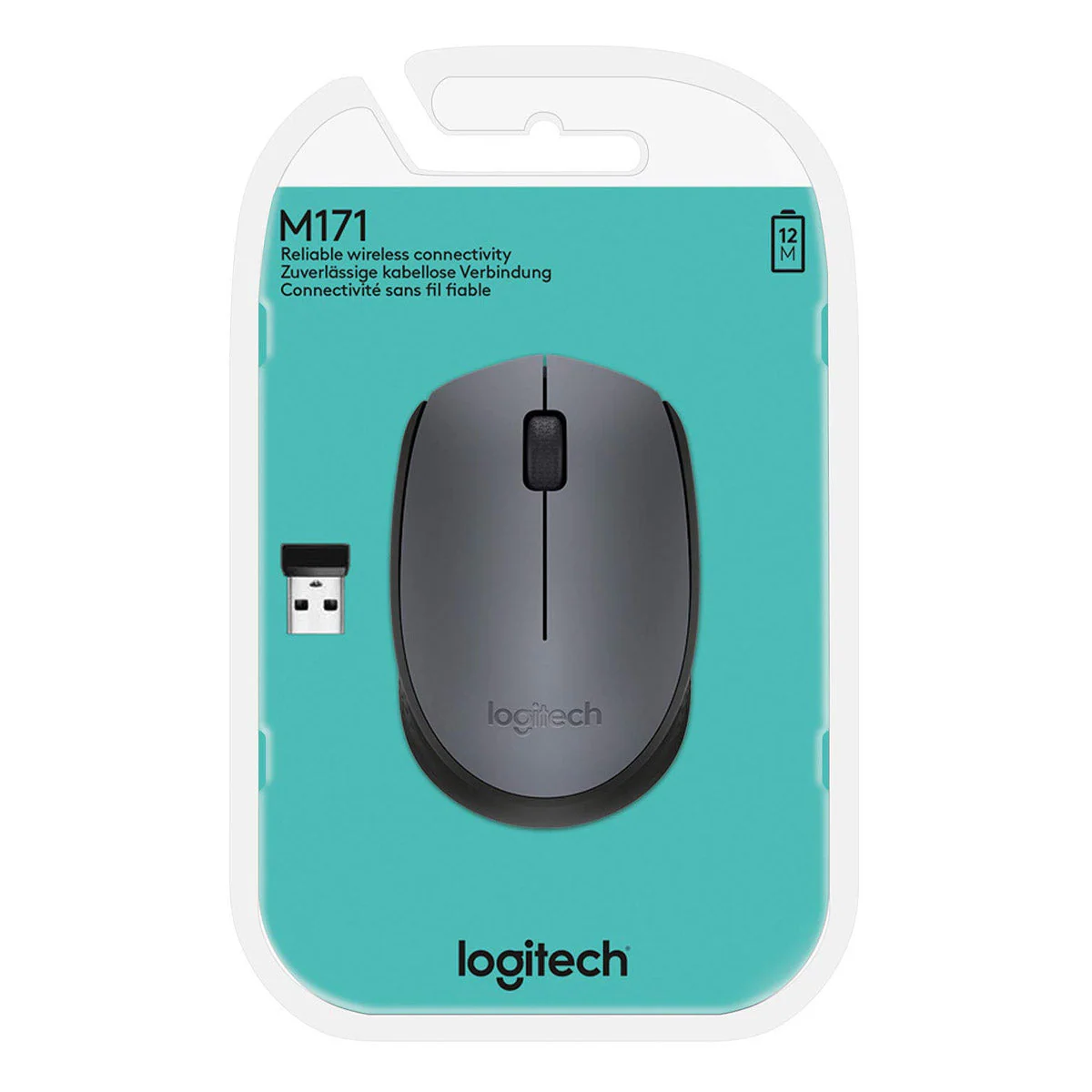 Mouse Logitech M171 , Wireless 2.4Ghz (included USB-A Dongle) , Black/Grey , 910-004424 - Image 3