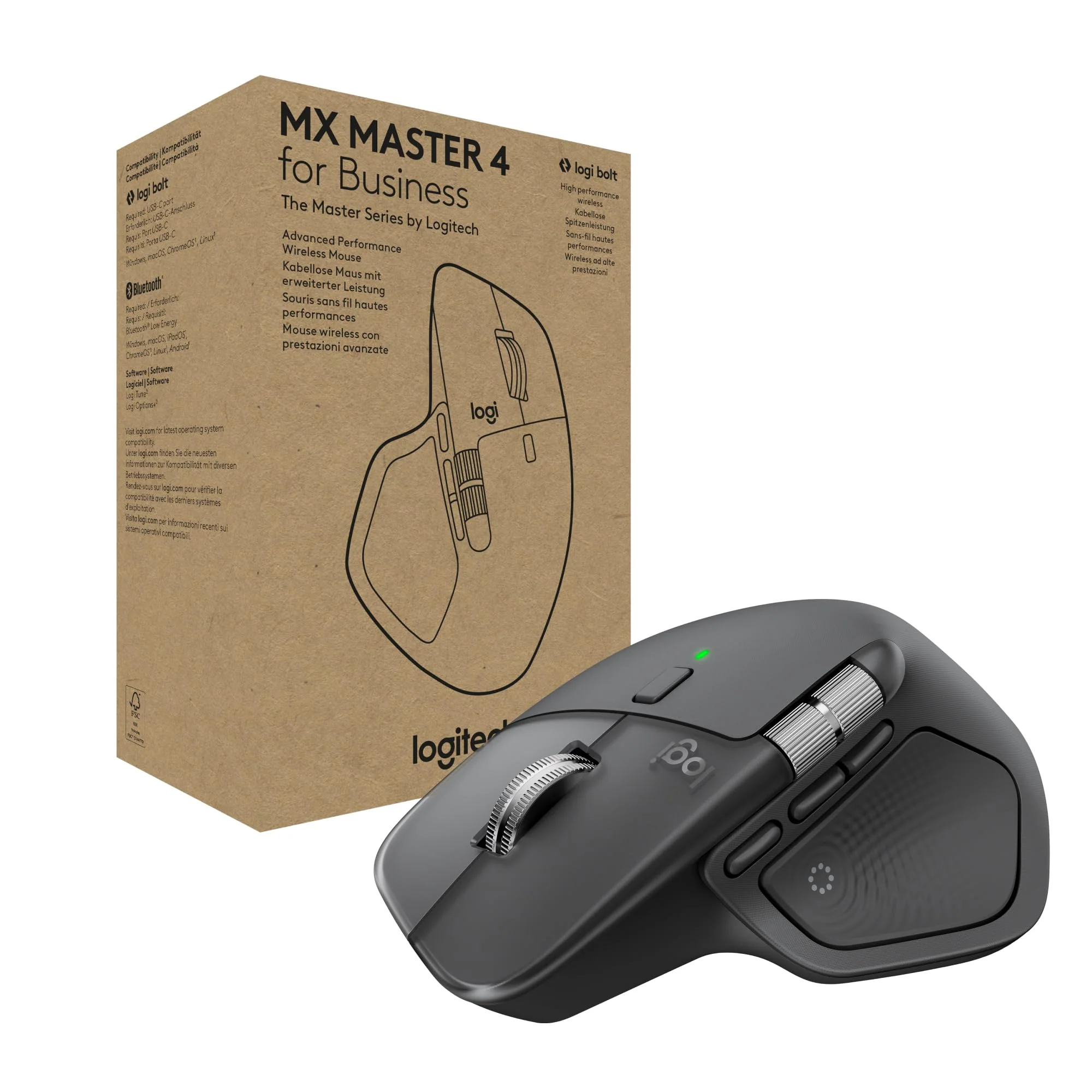 Mouse Logitech MX Master 4 , Wireless + Bluetooth , Graphite , 910-007562 - Image 5