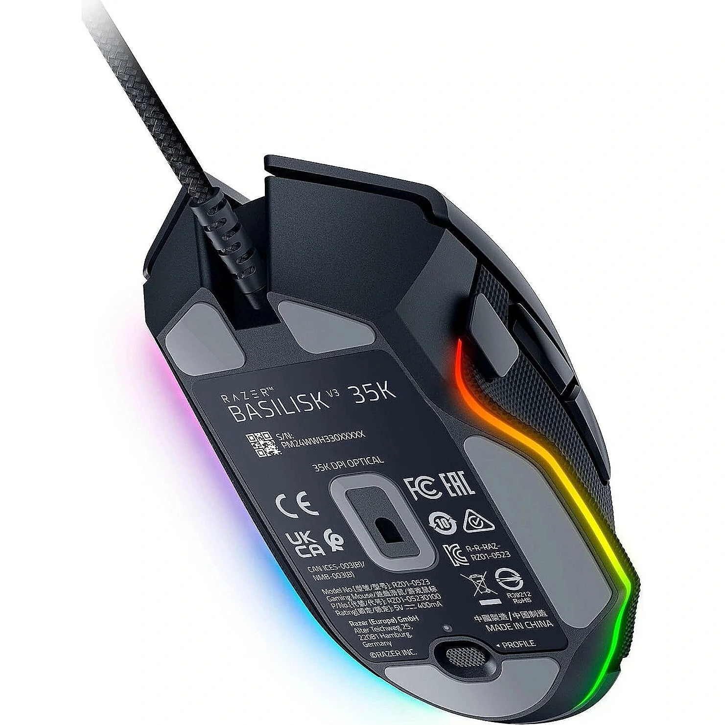 Mouse Razer BASILISK V3 , 35K DPI , ChromaRGB , Optical Switches , 11 Buttons , Black , RZ01-05230100-R3M1 - Image 3