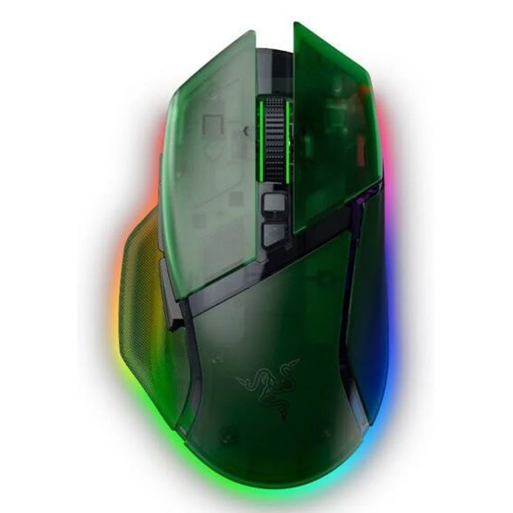 Mouse Razer Basilisk V3 Pro 35K , Ergonomic , Wireless , Focus Pro 35K Sensor , Tri-Mode Connectivity , Up to 210 Hour , Phantom Green , RZ01-05240300-R3G1