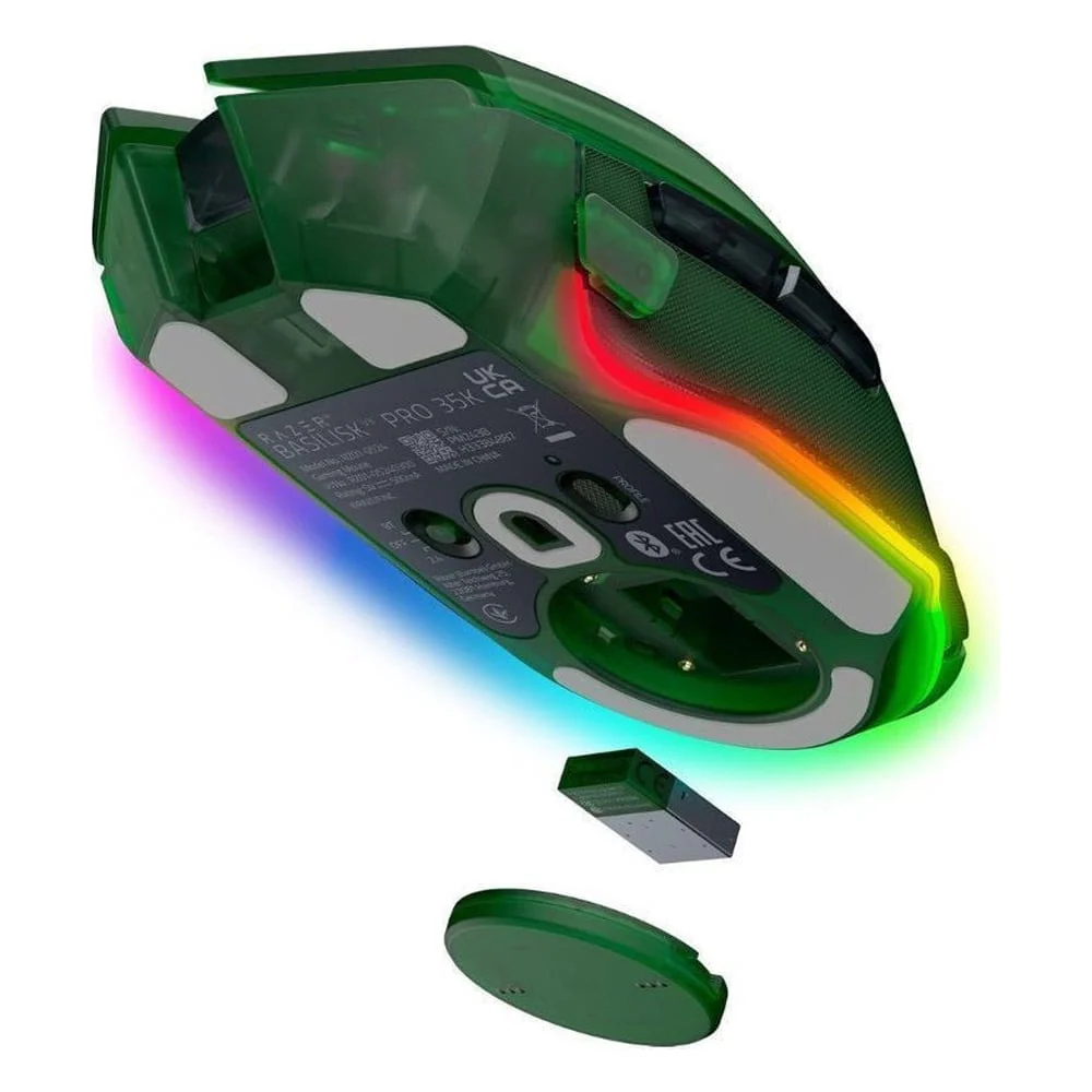 Mouse Razer Basilisk V3 Pro 35K , Ergonomic , Wireless , Focus Pro 35K Sensor , Tri-Mode Connectivity , Up to 210 Hour , Phantom Green , RZ01-05240300-R3G1 - Image 4