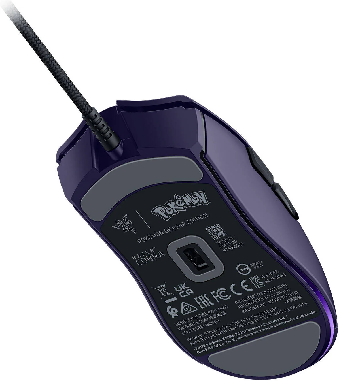 Mouse Razer COBRA Pokemon Gengar Edition , 8.5K DPI 58g Lightweight Gaming Purple RZ01-04650700-R3M1 - Image 4