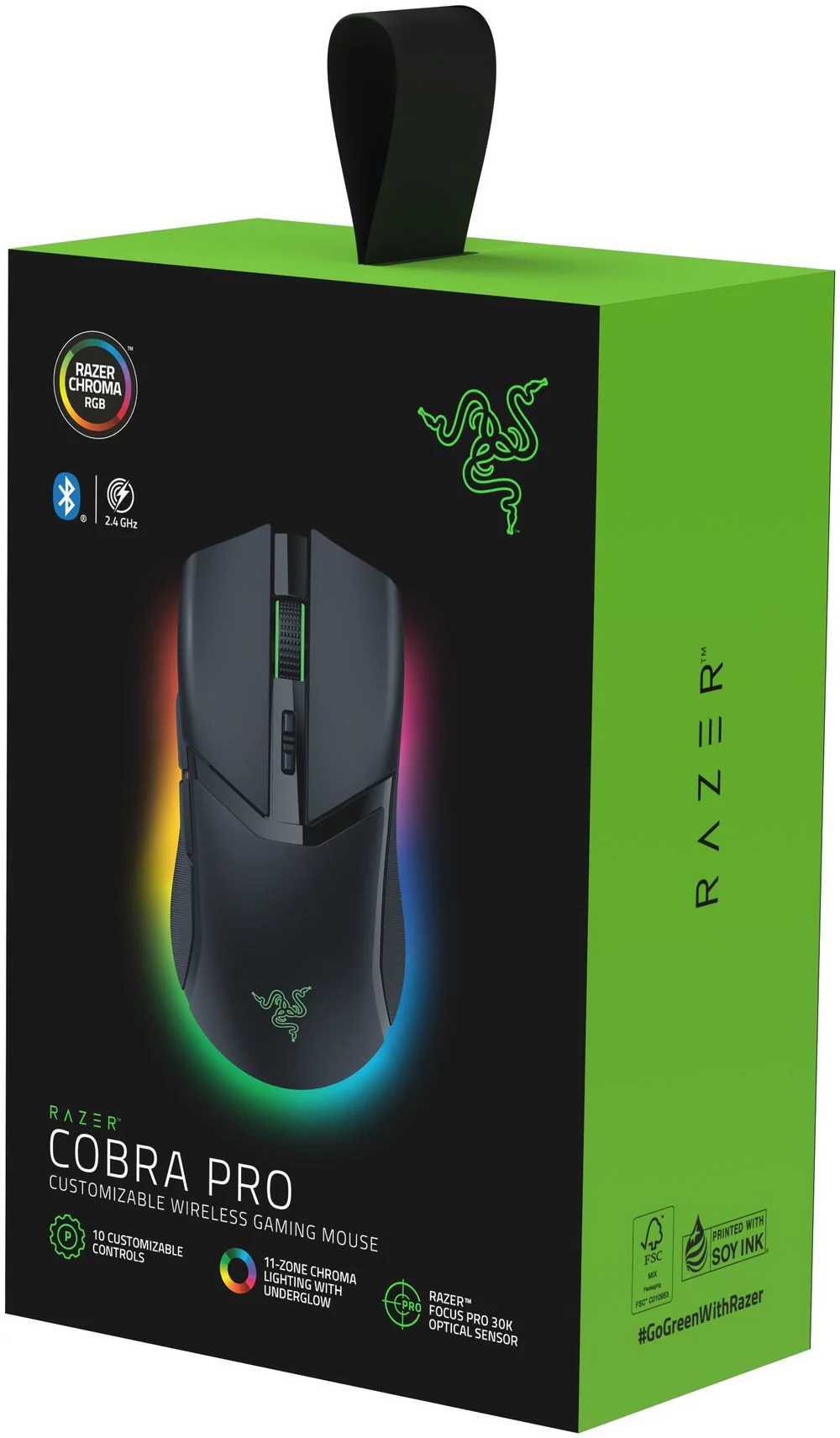 Mouse Razer Cobra PRO , Wireless/Bluetooth , 30K DPI , 77gr Lightweight , RGB Underglow , Black , RZ01-04660100-R3G1 - Image 2