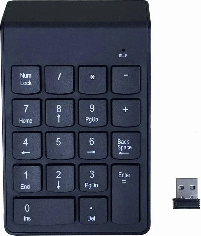 NumPAD Gembird only Numeric keypad for Notebook/PC , Wireless (usb-a dongle included) , Black , KPD-W-02