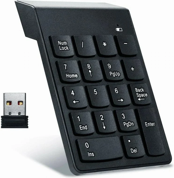 NumPAD Gembird only Numeric keypad for Notebook/PC , Wireless (usb-a dongle included) , Black , KPD-W-02 - Image 2