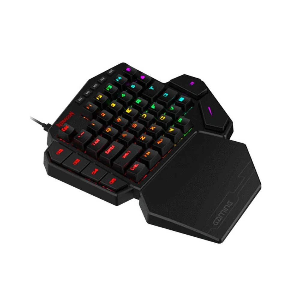 One-Handed Keyboard Redragon K585 DITI RGB , 42 keys , Detachable Wrist Rest , Black , K585RGBPRORed - Image 3