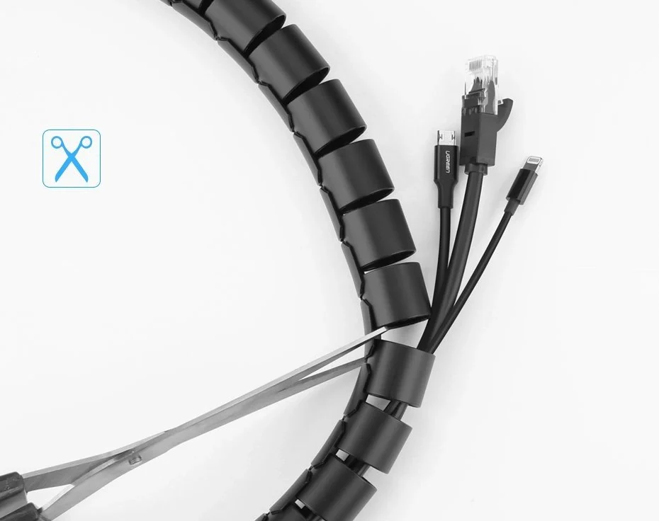 Organiser Cable Ugreen , cover for cables , 1.5 m , Black , LP121 - Image 3