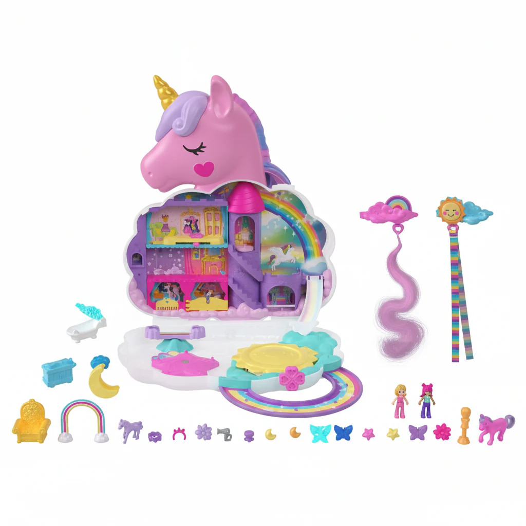 Playet Polly Pocket Rainbow Unicorn Salon