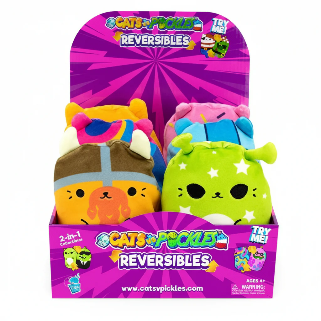 Plush Cats Vs Pickles Reversible