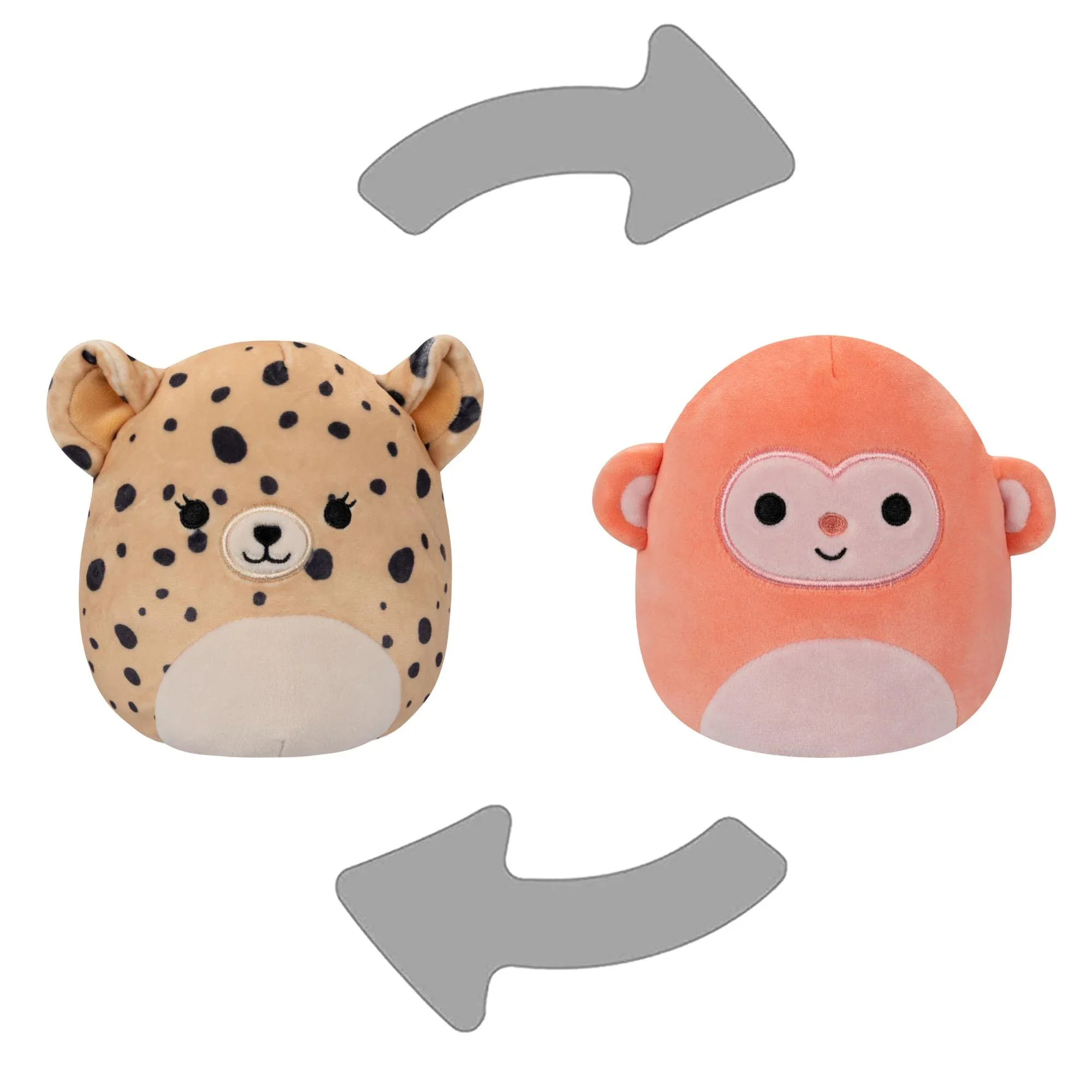 Plush Squishmallows Flip-A-Mallow Lexie the Cheetah/Elton the Monkey - Image 4