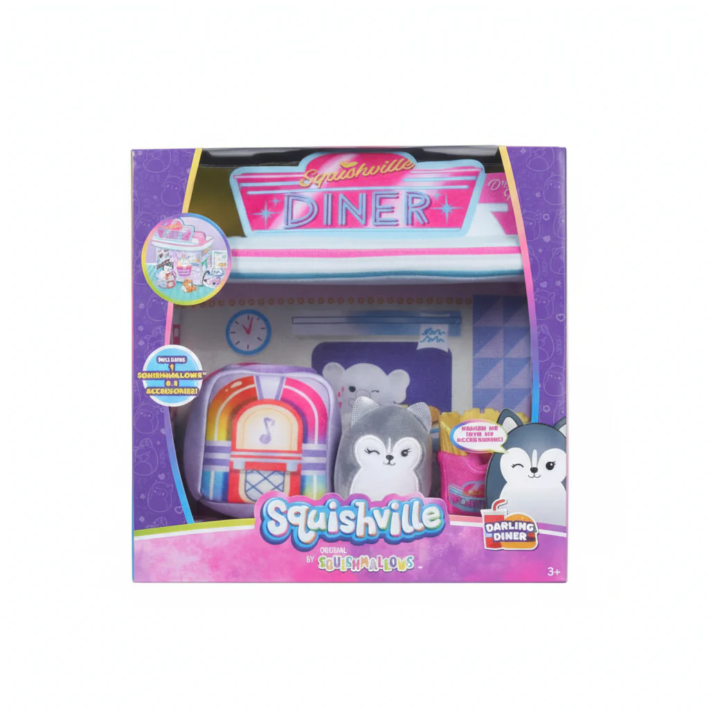 Plush Squishville Darling Diner Deluxe Play Scene