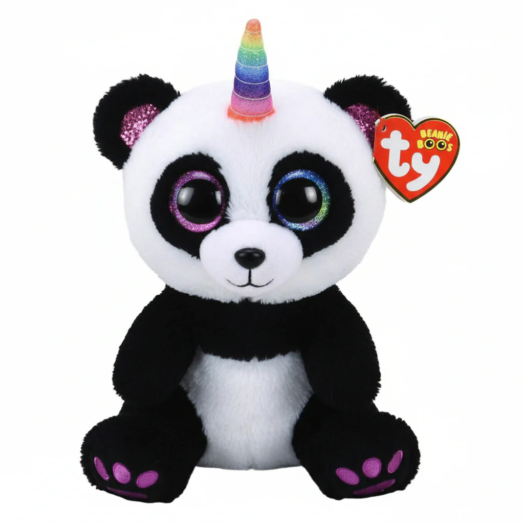 Plush Ty Beanie Boos Paris Panda With Horn 15cm