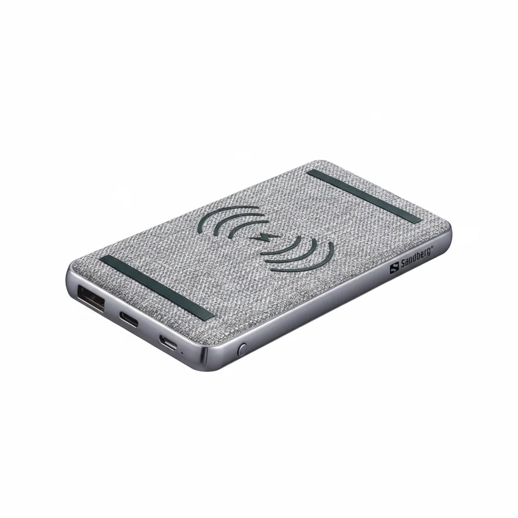 Power Bank 10,000mAh Sandberg with Wireless Charging , QC3.0 , 1x USB-A 1x USB-C , Gray , 420-61