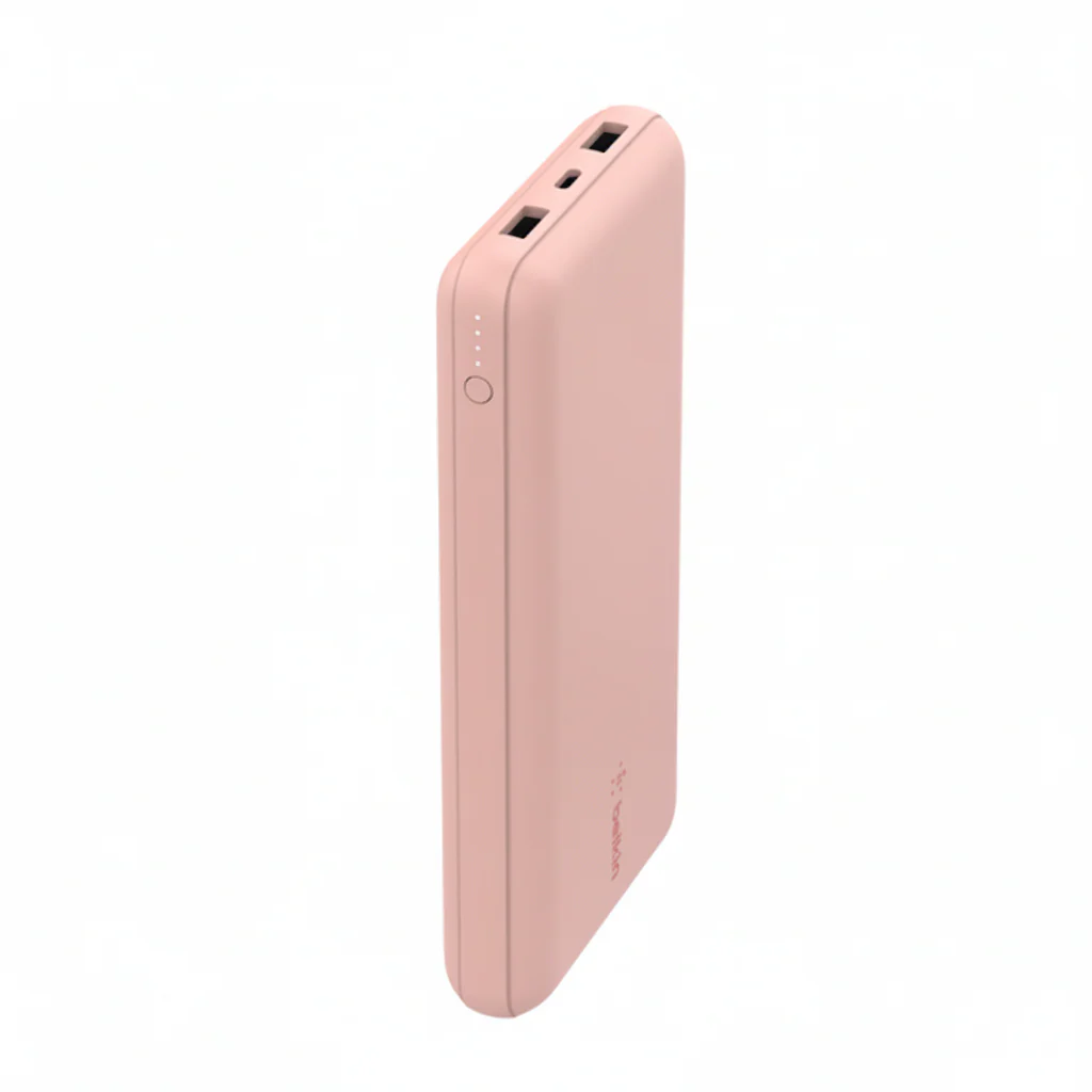 Power Bank 20,000mAh Belkin BoostCharge , 2x USB-A  1x USB-C Ports , up to 15W Fast Charge , Rose Gold , BEL-0037