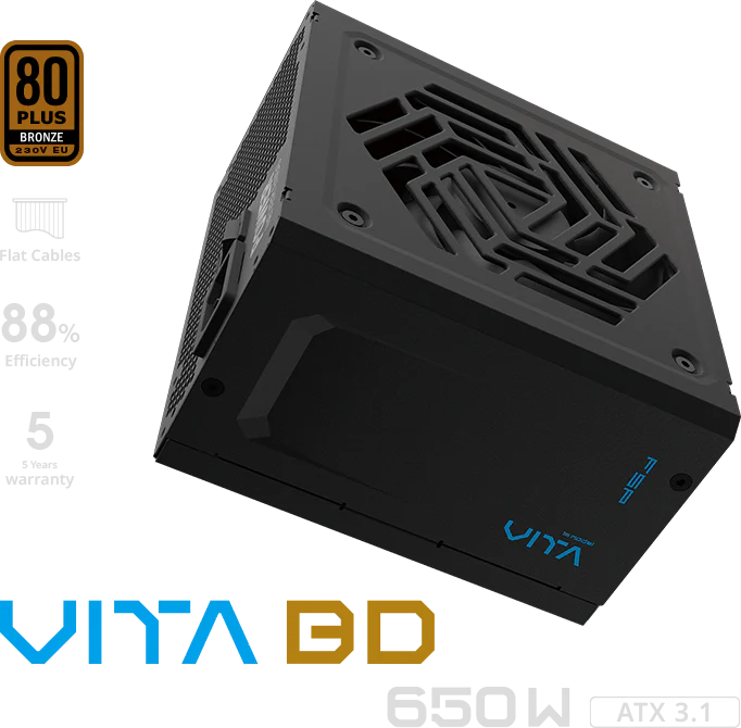PSU 650W FSP VITA 650BD , ATX 3.1 , 80+ Bronze , Black , PPA6506703 - Image 2