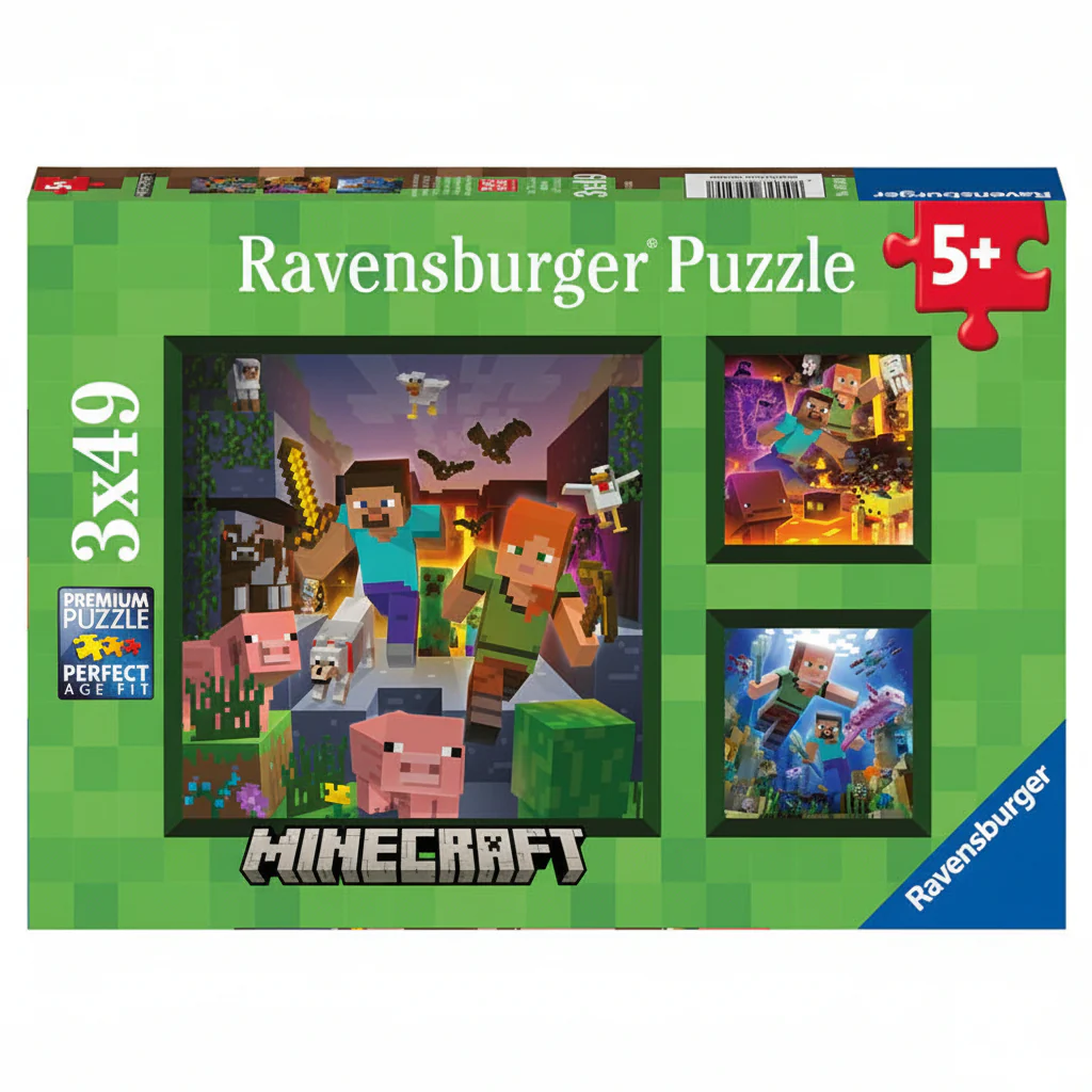 Puzzle Ravensburger Minecraft Biomes 3x 49Pcs