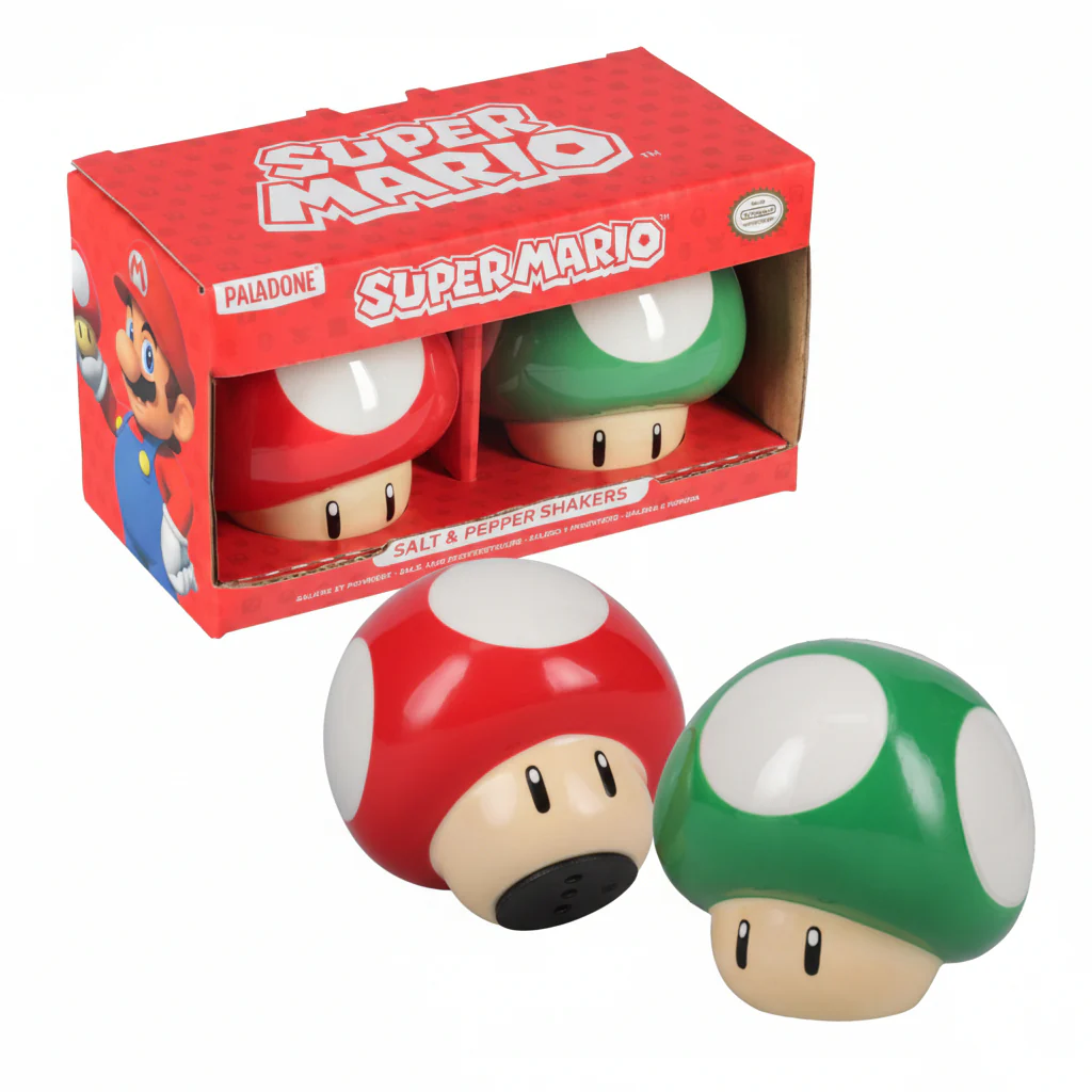 Set Super Mario Salt & Pepper Shakers Mushrooms
