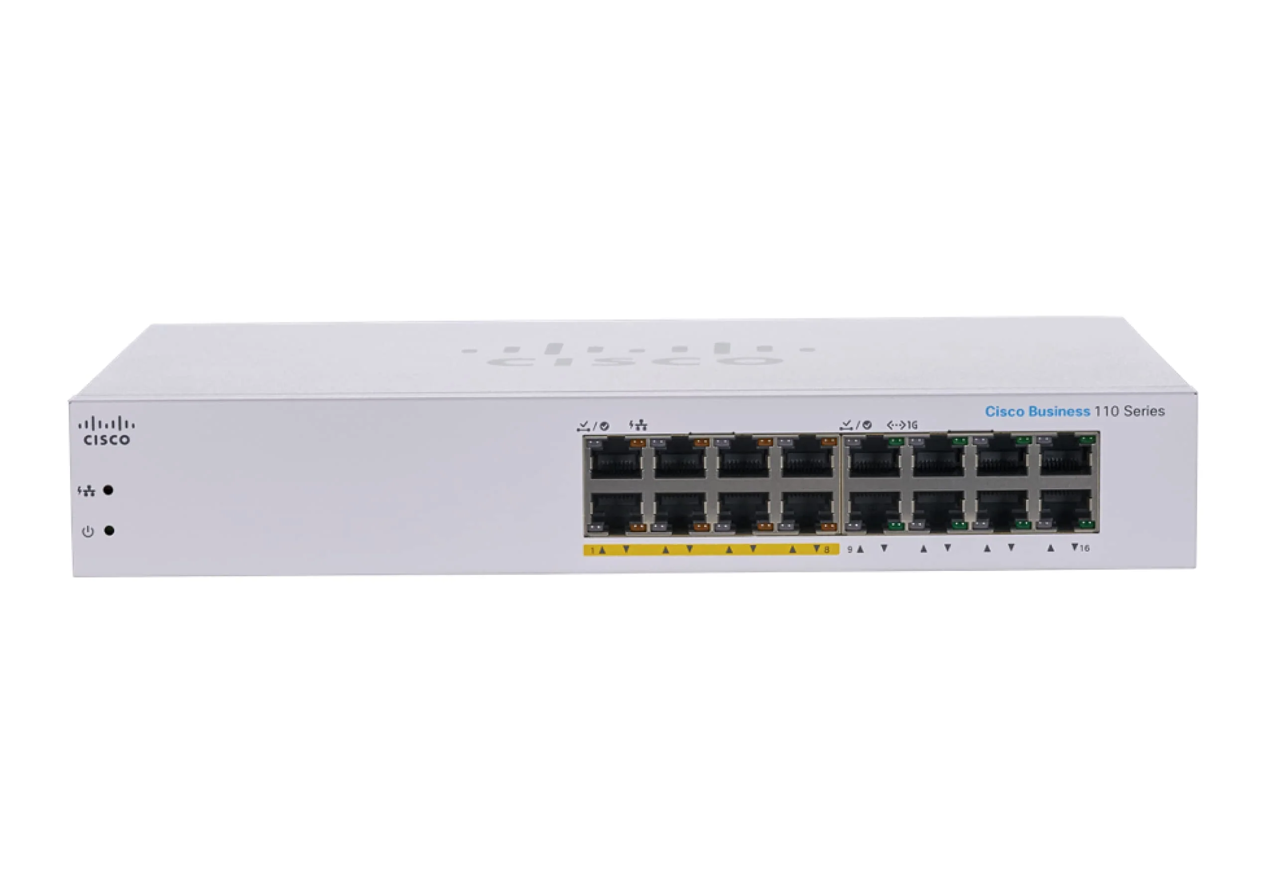 Switch 16 Ports Cisco CBS110 Gigabit Ethernet (10/100/1000) , Unmanaged , Power over Ethernet (PoE) , 1U , White , CBS110-16PP-EU - Image 2