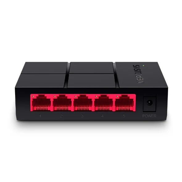 Switch 5 Porta Gigabit Mercusys , 5x Gigabit Ethernet RJ45 , Black , MS105G