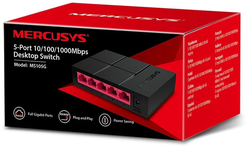 Switch 5 Porta Gigabit Mercusys , 5x Gigabit Ethernet RJ45 , Black , MS105G - Image 3